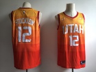 Nike Utah Jazz #12 John Stockton Orange Rainbow City Jersey