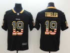 Minnesota Vikings #19 Adam Thiele Black USA Flag Vapor Limited Jersey