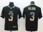 Seattle Seahawks #3 Russell Wilson Black USA Flag Vapor Limited Jersey