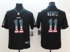 Philadelphia Eagles #11 Carson Wentz Black USA Flag Vapor Limited Jersey