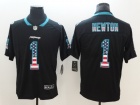 Carolina Panthers #1 Cam Newton Black USA Flag Vapor Limited Jersey