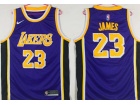 Nike Los Angeles Lakers #23 LeBron James Purple New Style Basketball Jersey