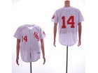 Chicago White Sox #14 Paul Konerko White Pinstrip Throwback Jersey