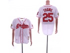 Cleveland Indians #25 Jim Thome White Throwback Jersey