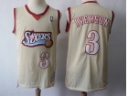 Philadelphia 76ers #3 Allen Iverson Cream Throwback Jersey