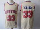 New York Knicks #33 Patrick Ewing Cream Throwback Jersey