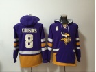 Minnesota Vikings #8 Sam Bradford Purple Pullover Football Hoodies