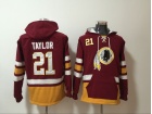 Washington Redskins #21 Sean Taylor Red Pullover Football Hoodies