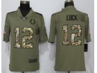 Indianapolis Colts #12 Andrew Luck Olive Camo Salute To Service Limited Jersey