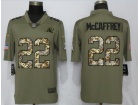 Carolina Panthers #22 Christian Mccaffrey Olive Camo Salute To Service Limited Jersey