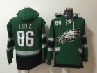 Philadelphia Eagles #86 Zach Ertz Green  Pullover Pocket Hoodies