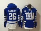 New York Giants #26 Saquon Barkley Blue  Pullover Pocket Hoodies