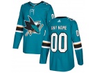 Men's San Jose Sharks Adidas Teal Green Any Name Any Number Stitched Custom Hockey Jersey