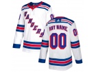 Men's New York Rangers Adidas White Any Name Number Stitched Custom Hockey Jersey