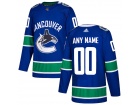 Men's Vancouver Canucks Adidas Blue Any Name Number Stitched Custom Hockey Jersey