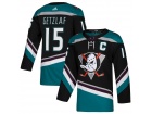 Men's Anaheim Ducks Adidas Black/Teal Any Name Number Stitched Custom Hockey Jersey