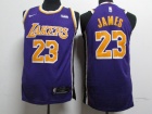 Nike Los Angeles Lakers #23 LeBron James Purple with Wish Patch New Style Player Jersey