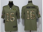 San Francisco 49ers #16 Joe Montana Olive/Camo Salute to Service Limited Jersey