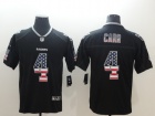 Oakland Raiders #4 Derek Carr Black USA Flag Vapor Untouchable Limited Jersey