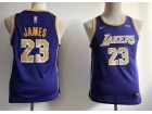 Nike Youth Los Angeles Lakers #23 LeBron James Purple New Style Jersey