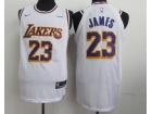 Nike Los Angeles Lakers #23 LeBron James White with Wish Patch New Style Player Jersey