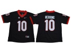 Georgia Bulldogs #10 Malik Herring Black Limited Jersey