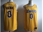 Nike Los Angeles Lakers #0 Kyle Kuzma Yellow New Style Basketball Jersey