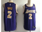 Nike Los Angeles Lakers #2 Lonzo Ball Purple New Style Basketball Jersey