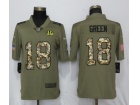 Cincinnati Bengals #18 A.J. Green Olive Camo Salute To Service Limited Jersey