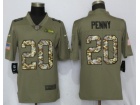 Seattle Seahawks #20 Rashaad Penny Olive Camo Salute To Service Limited Jersey