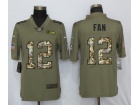 Seattle Seahawks #12 Fan Olive Camo Salute To Service Limited Jersey