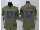 Womens Buffalo Bills 17 Josh Allen Olive Salute to Service Jersey