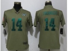 Womens New York Jets #14 Sam Darnold Olive Salute to Service Jersey