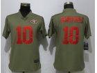 Womens San Francisco 49ers #10 Jimmy Garoppolo Olive Salute to Service Jersey