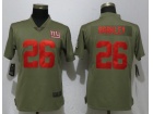 Womens New York Giants 26 Saquon Barkley Olive Salute to Service Jersey