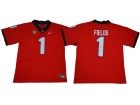 Georgia Bulldogs #1 Justin Fields Red Limited Jerseys