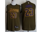 Nike Los Angeles Lakers #23 LeBron James Green Basketball Jersey