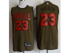 Nike Chicago Bulls #23 Michael Jordan Green Basketball Jersey