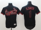 St. Louis Cardinals #1 Ozzie Smith Black Lights Out Flexbase Jersey