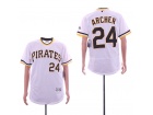 Pittsburgh Pirates #24 Chris Archer White Pullover Flex Base Jerseys