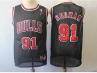 Chicago Bulls #91 Dennis Rodman Black Mesh Throwback Jersey