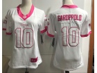 Woman San Francisco 49ers #10 Jimmy Garoppolo White Pink Rush Fashion Jersey