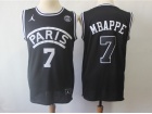 Jordan X Paris Saint-Germain #7 Kylian Mbappe Black Basketball Jersey