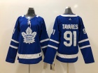 Womens Adidas Toronto Maple #91 John Tavares Blue Hockey Jersey