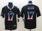 Buffalo Bills #17 Josh Allen Black USA Flag Vapor Untouchable Limited Jersey