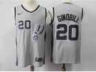 Nike San Antonio Spurs #20 Manu Ginóbili Grey Swingman Basketball Jersey