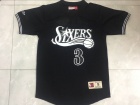 Philadelphia 76ers #3 Allen Iverson Black Short Sleeve Mesh Basketball Jersey