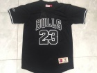 Chicago Bulls #23 Michael Jordan Black Short Sleeve Mesh Throwback Jersey