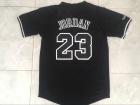 Chicago Bulls #23 Michael Jordan Black Short Sleeve Mesh Throwback Jersey