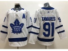 Adidas Toronto Maple Leafs #91 John Tavares White with A Patch Jersey